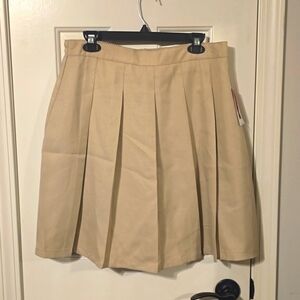 Khaki school uniform skirt